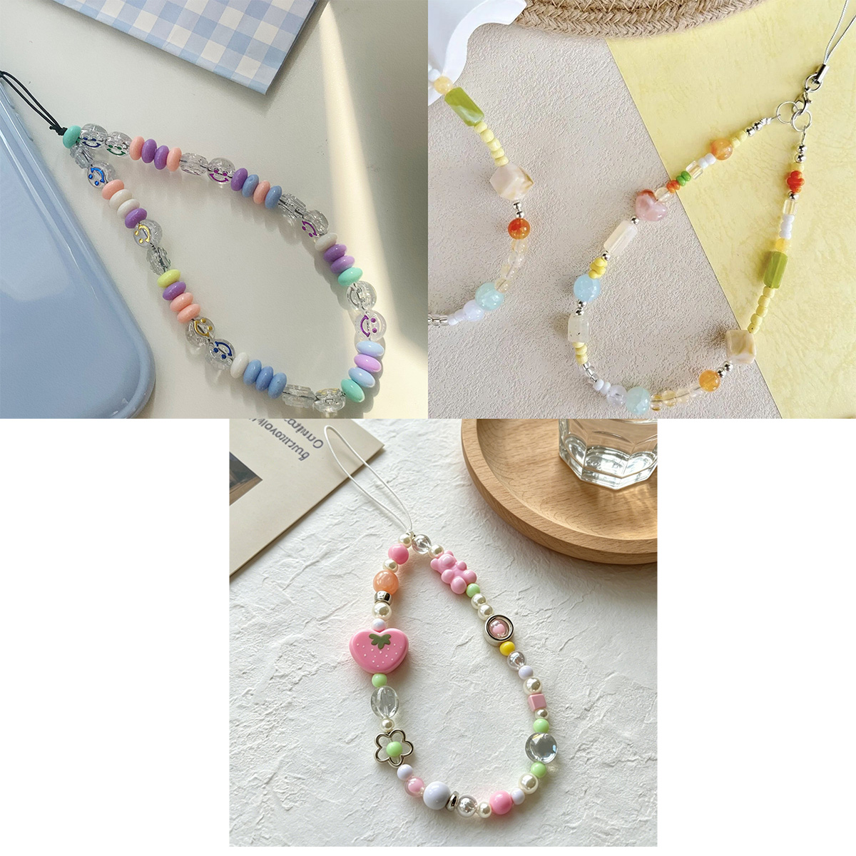 Phone Accessories Wholesale - Wholesale 30pcs Orange Beads Bracelet Phone