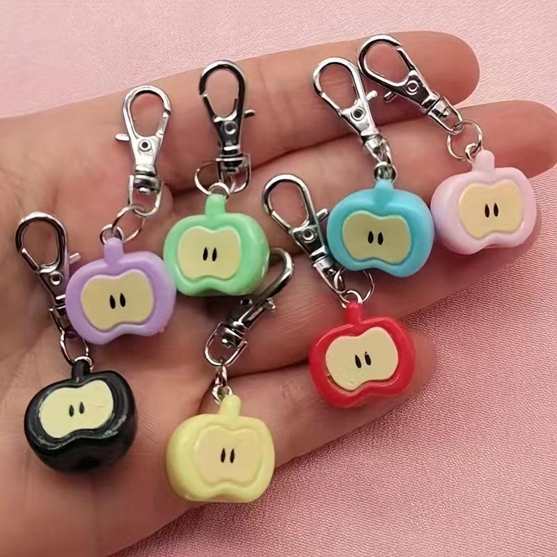 Phone Accessory - 7pcs resin simulated Apple keychain, suitable