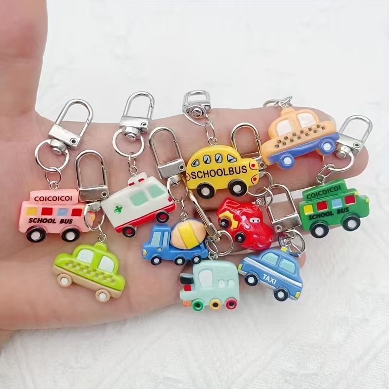 Phone Accessory - 10pcs resin cartoon car keychain, suitable