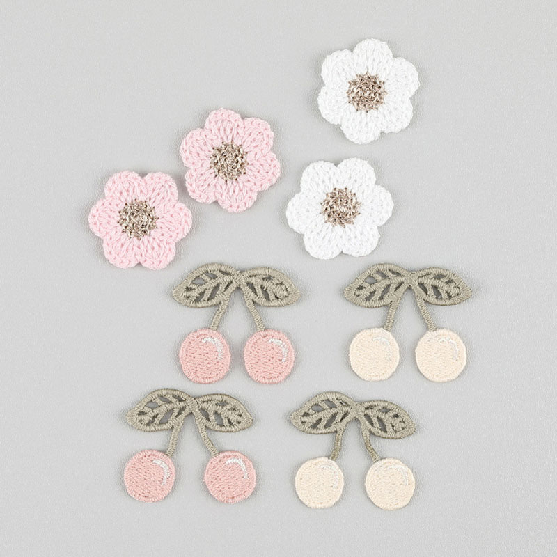 Phone Accessories Pictures - 20Pcs Pink White Cherry Blossom Embroidery